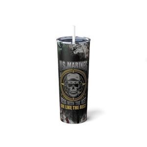 US Marine 20oz Steel Tumbler With Straw